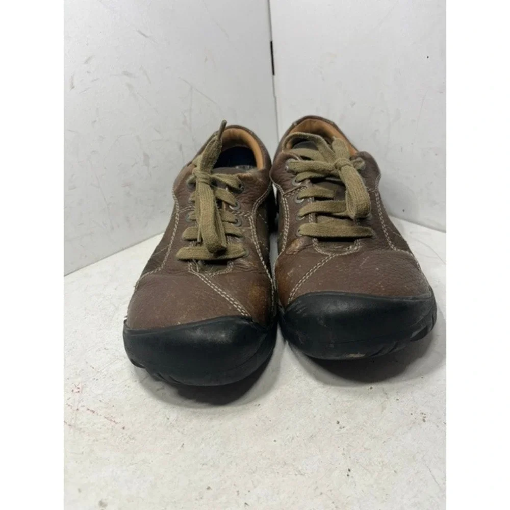 KEEN Presidio Brown Leather Walking Shoes Womens 11 Low Top Oxfords 1011461